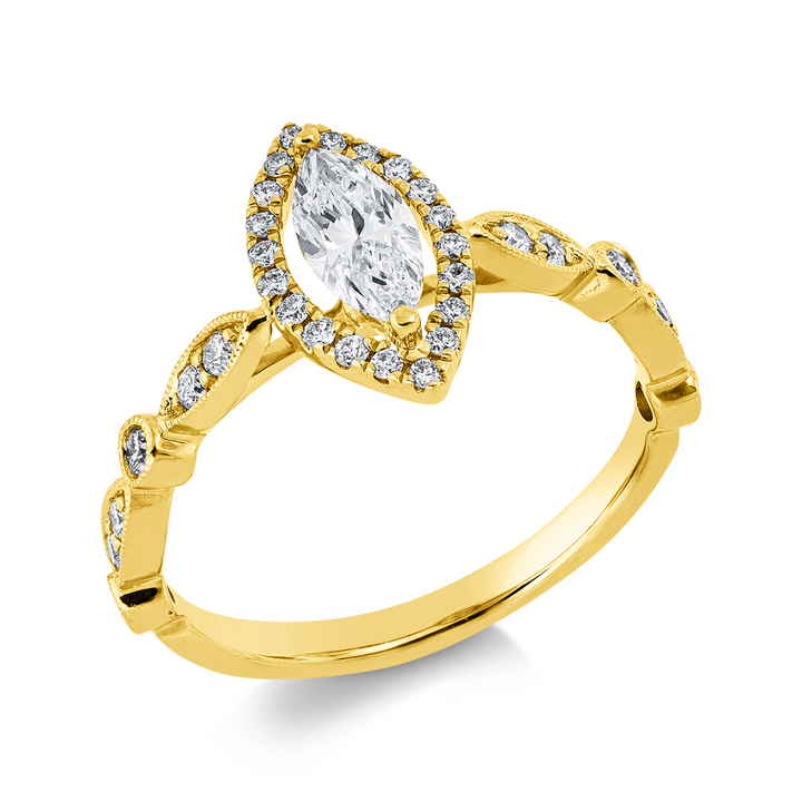 Solitaire mit Besatz Ring - 1DK41