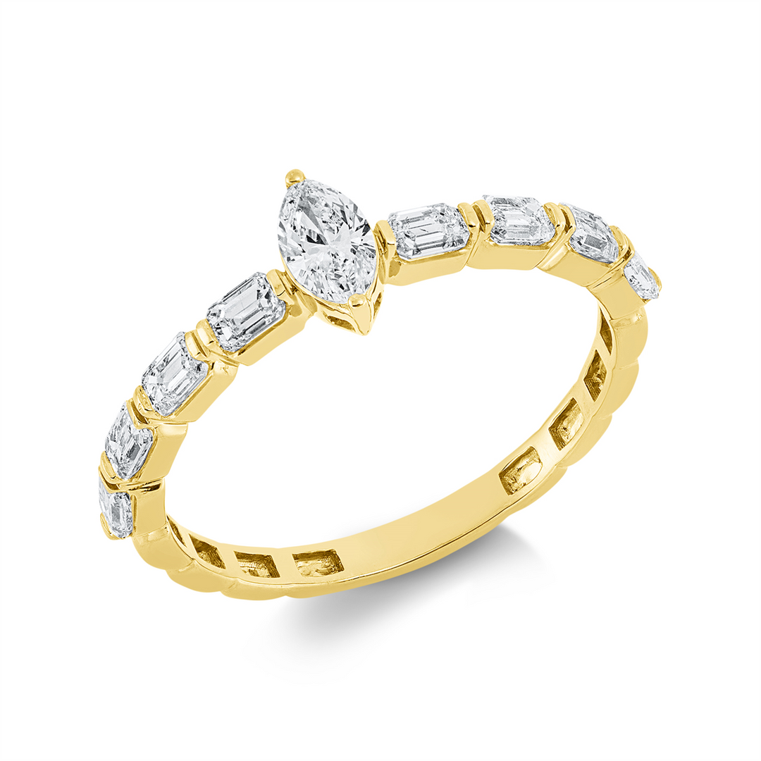 Solitaire mit Besatz Ring - 1GW30