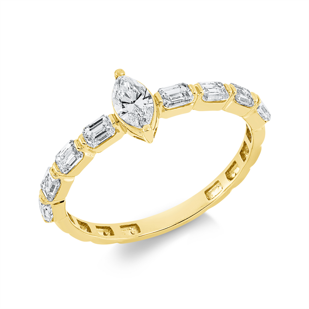 Solitaire mit Besatz Ring - 1GW32