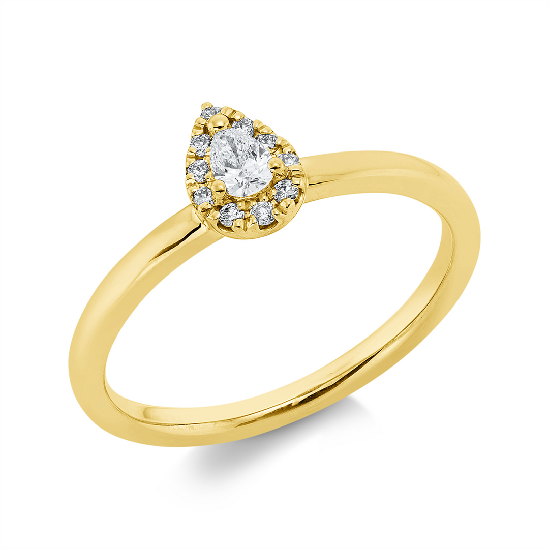 Solitaire mit Besatz Ring - 1HM04