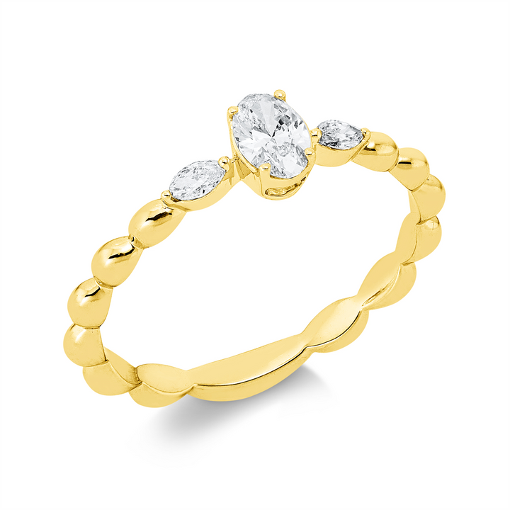 Solitaire mit Besatz Ring - 1IW06