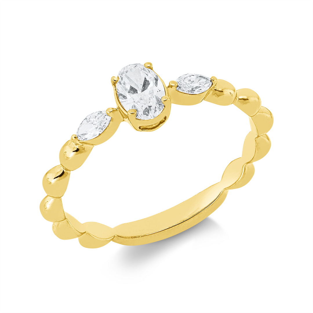 Solitaire mit Besatz Ring - 1IW07