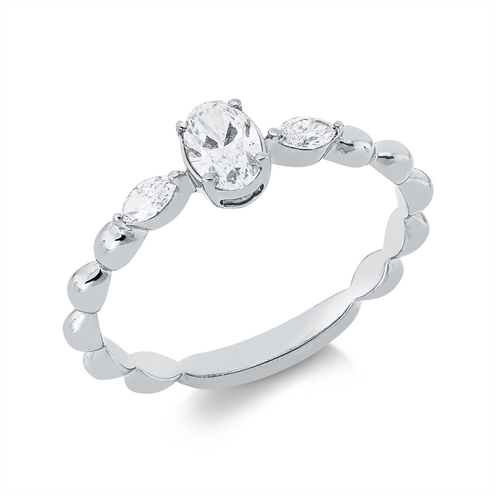 Solitaire mit Besatz Ring - 1IW07