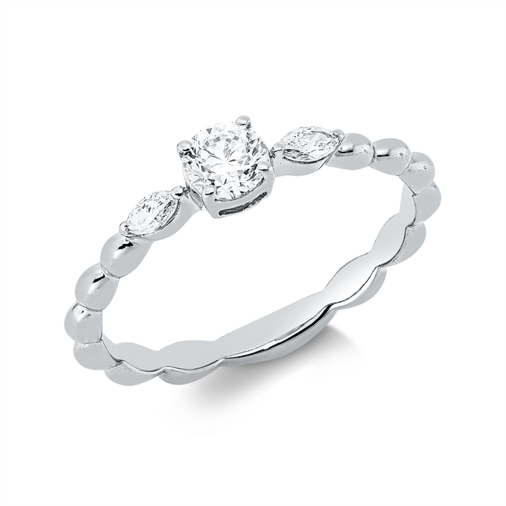 Solitaire mit Besatz Ring - 1IW18