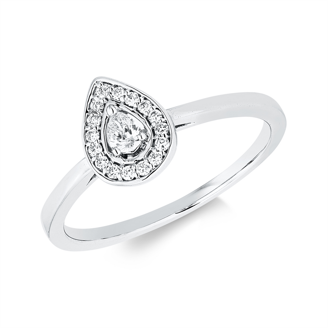 Solitaire mit Besatz Ring - 1JD10
