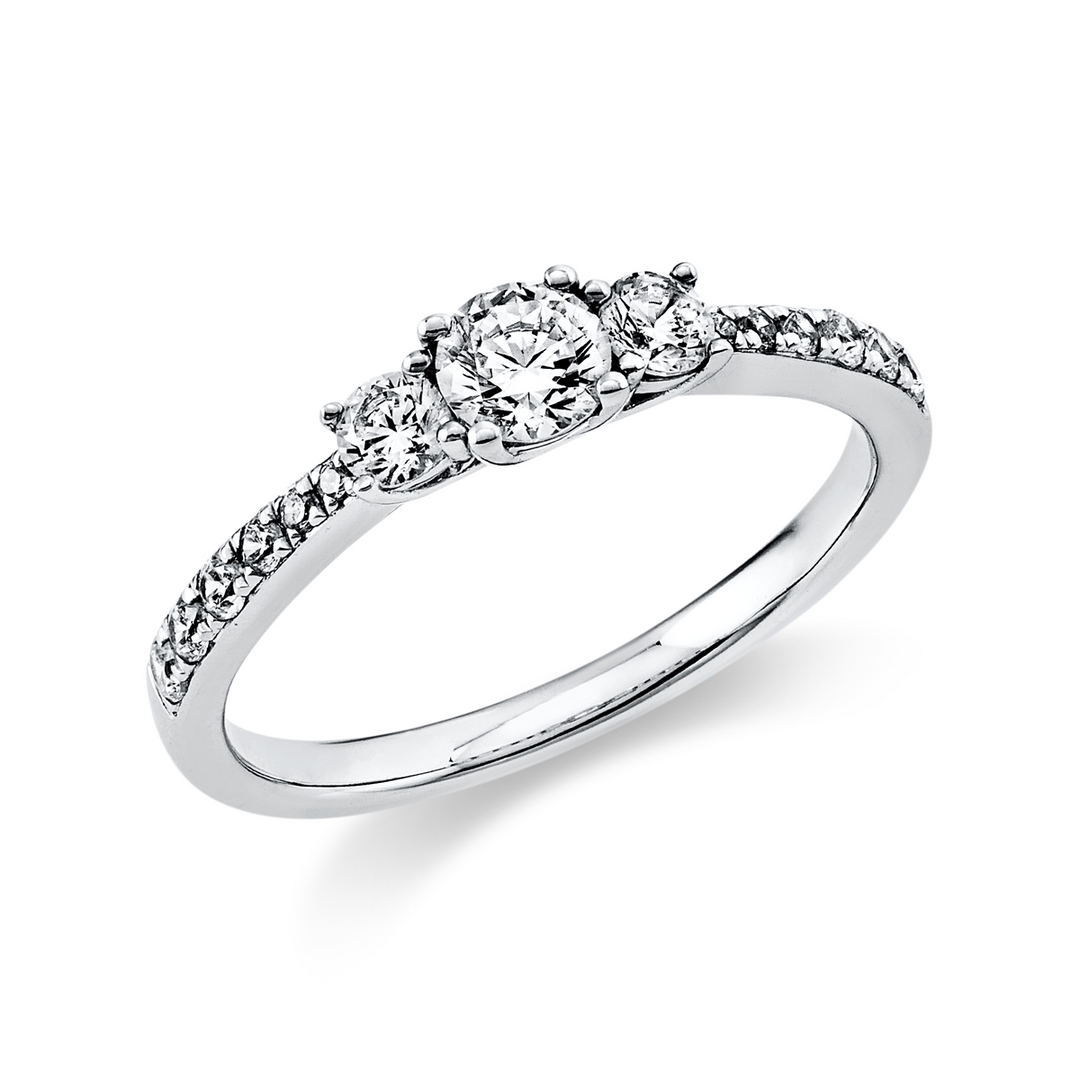 Solitaire mit Besatz Ring - 1K435