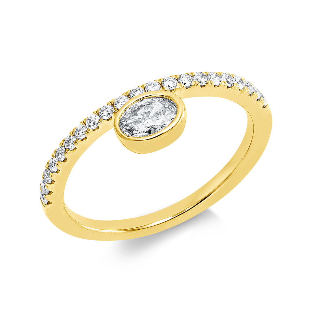 Solitaire mit Besatz Ring - 1KC06