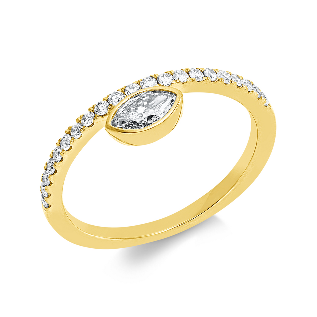 Solitaire mit Besatz Ring - 1KC07