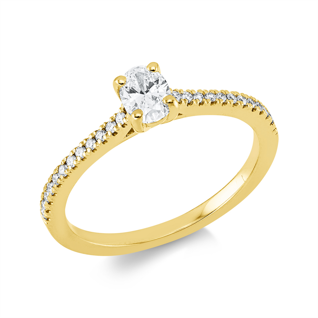 Solitaire mit Besatz Ring - 1KD20