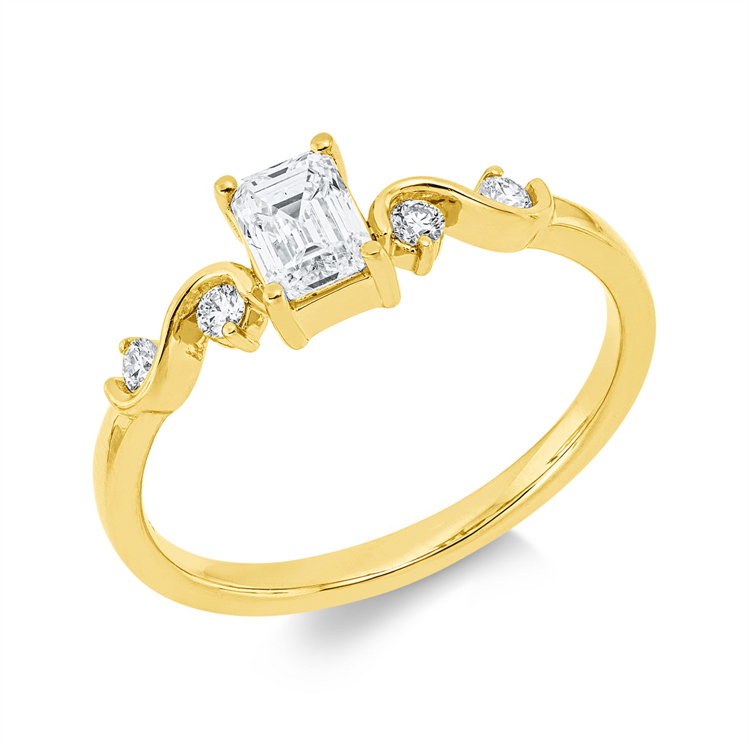 Solitaire mit Besatz Ring - 1KE42