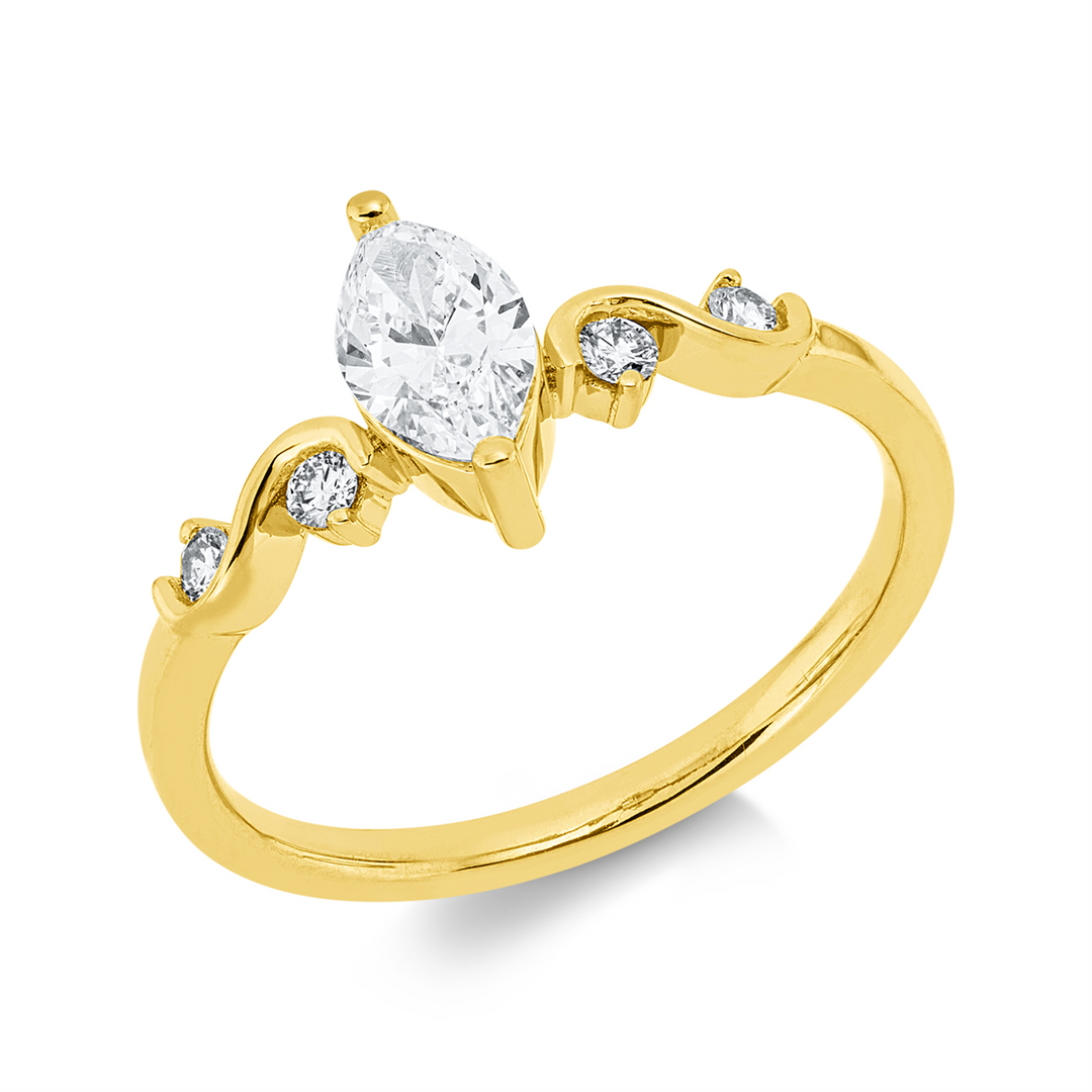 Solitaire mit Besatz Ring - 1KE43