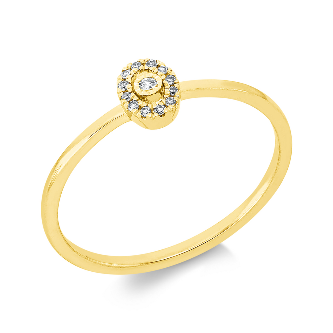 Solitaire mit Besatz Ring - 1KF05