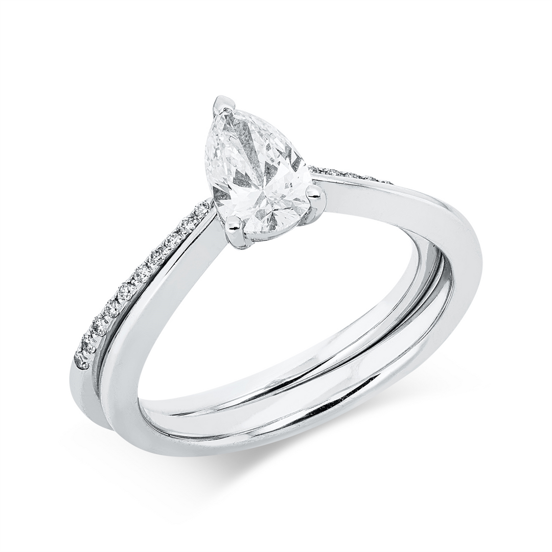 Solitaire mit Besatz Ring - 1KH60