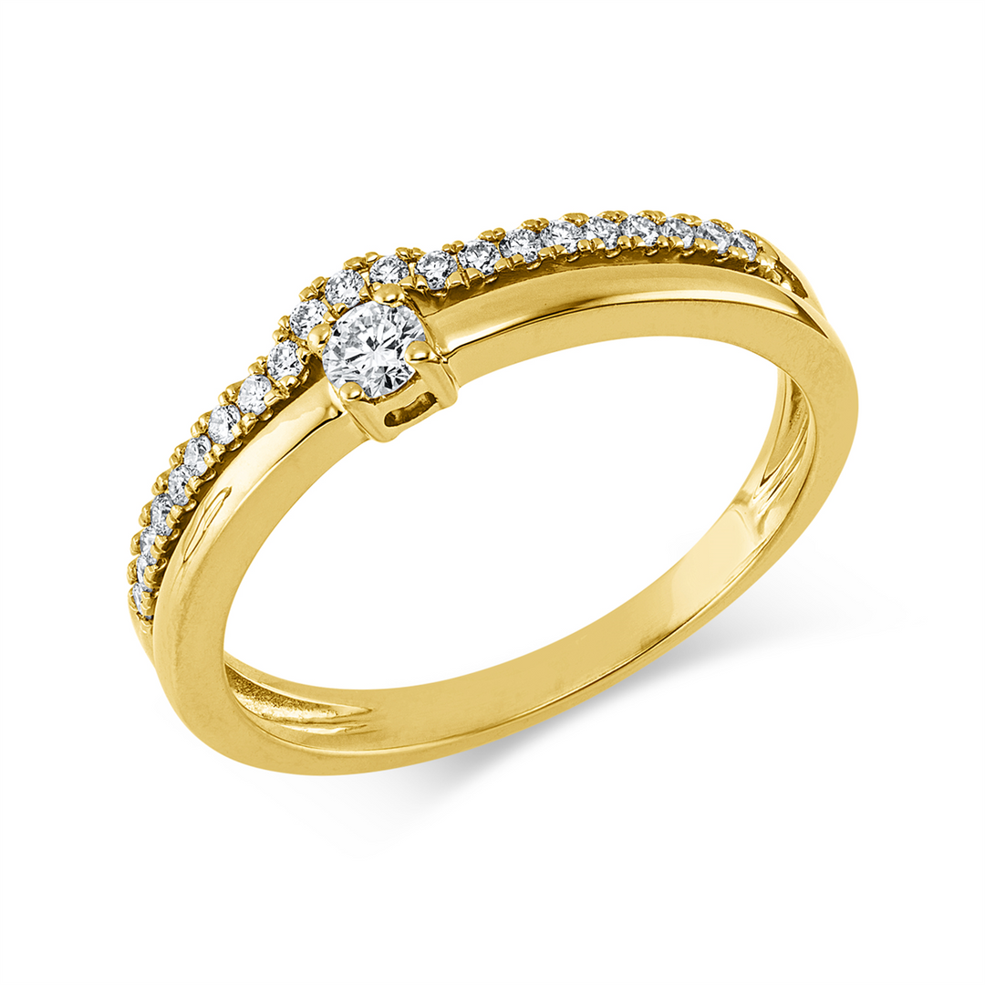 Solitaire mit Besatz Ring - 1KQ52