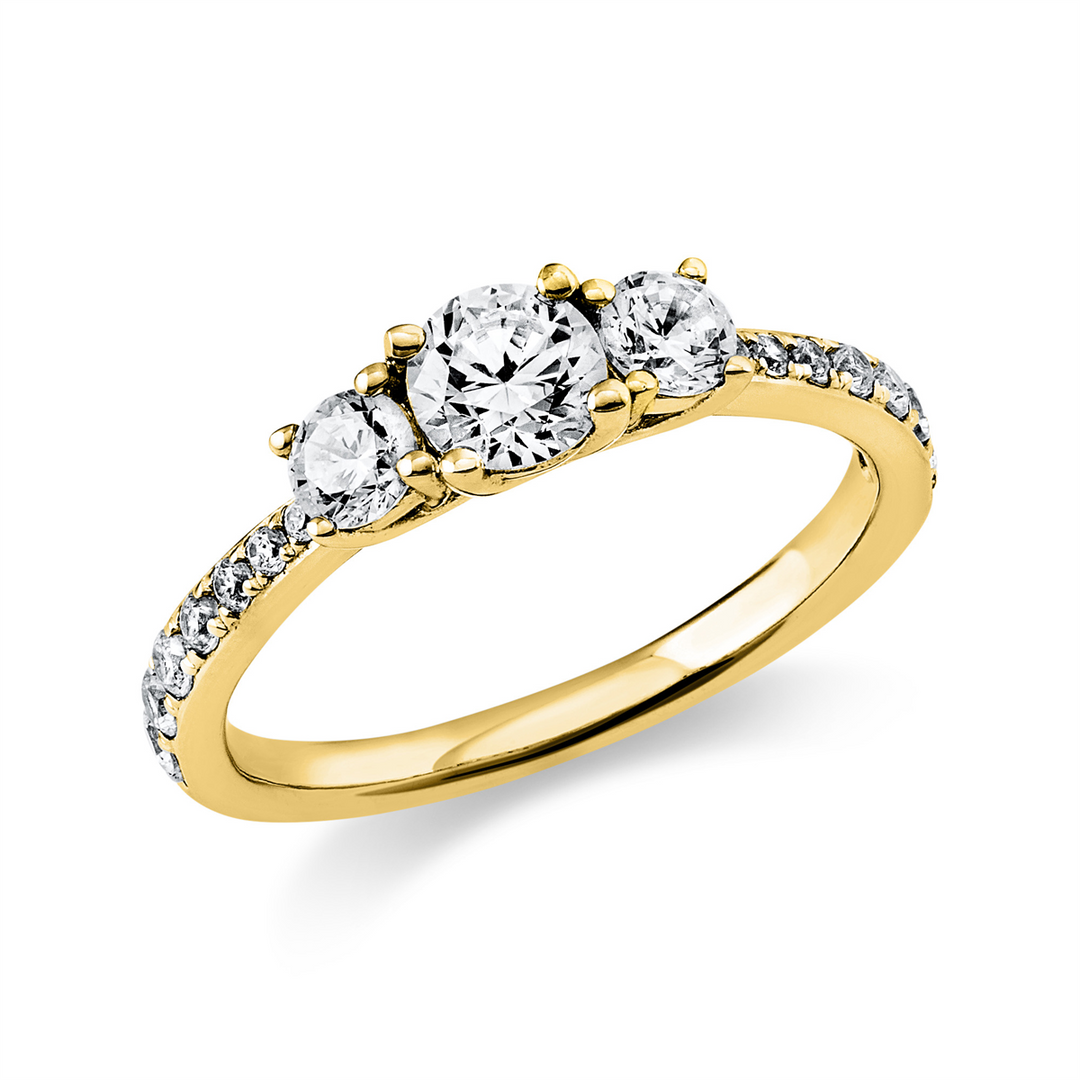 Solitaire mit Besatz Ring - 1T305