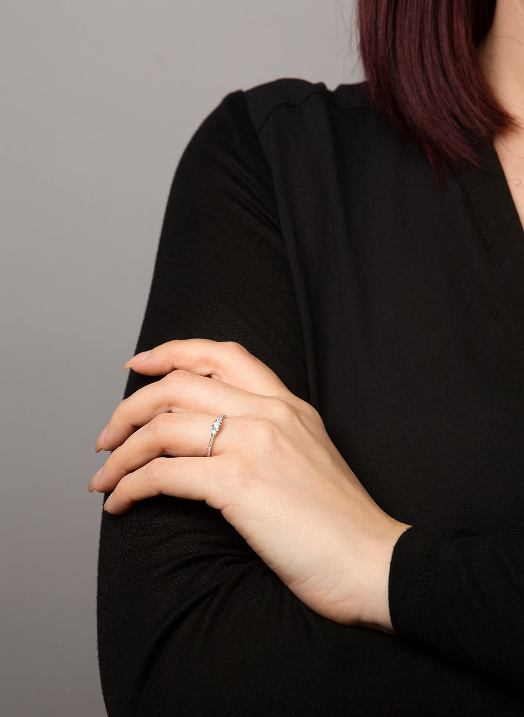 Solitaire mit Besatz Ring - 1K433