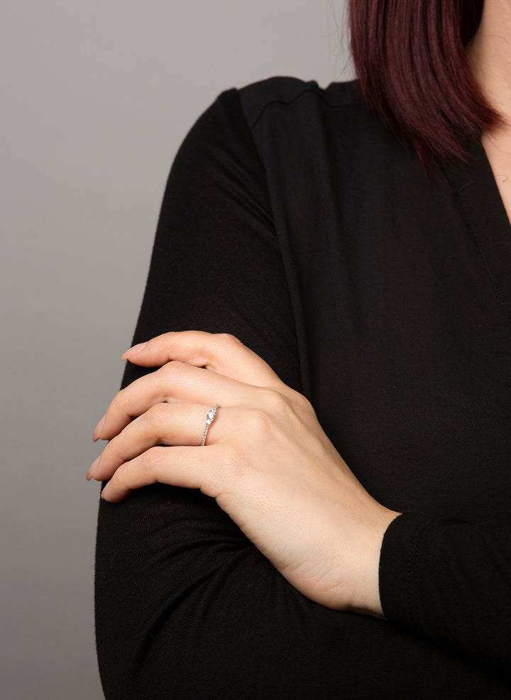 Solitaire mit Besatz Ring - 1K433