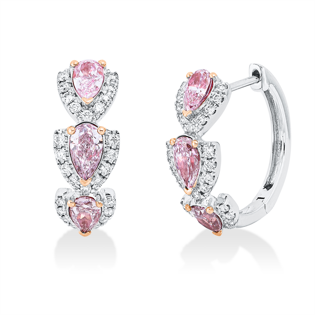 Farbiger Diamant Creolen - 2X033