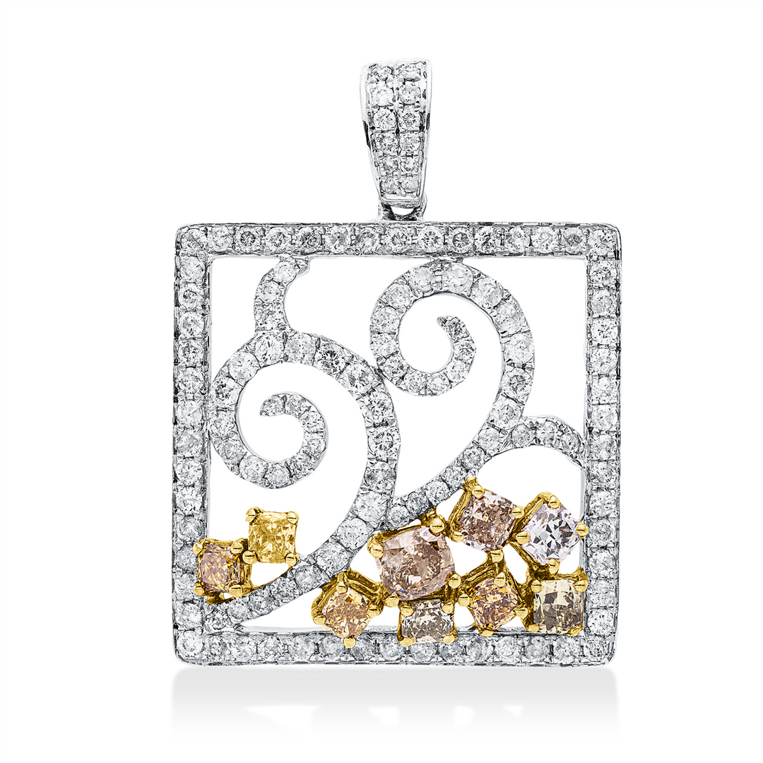 Farbiger Diamant Anhänger - 3I780