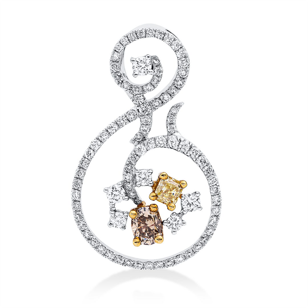 Farbiger Diamant Anhänger - 3I835