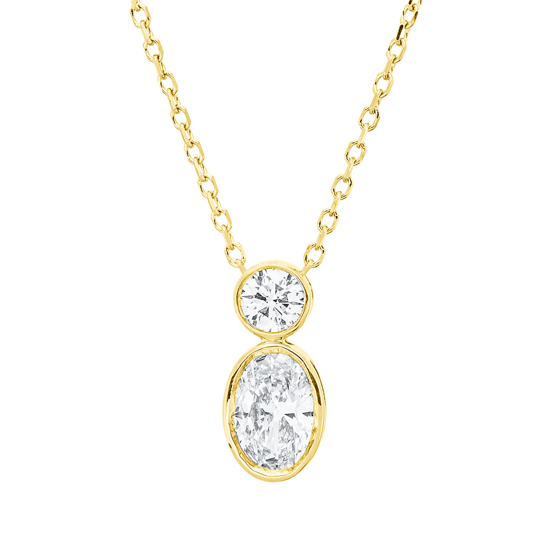 Solitaire mit Besatz Collier - 4Q832
